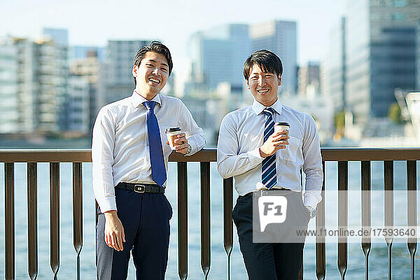 Japanese Businessmen Chatting