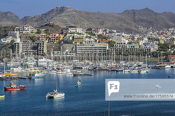 Cape Verde  Sao Vicente  Mindelo  Crowded harbor of coastal city
