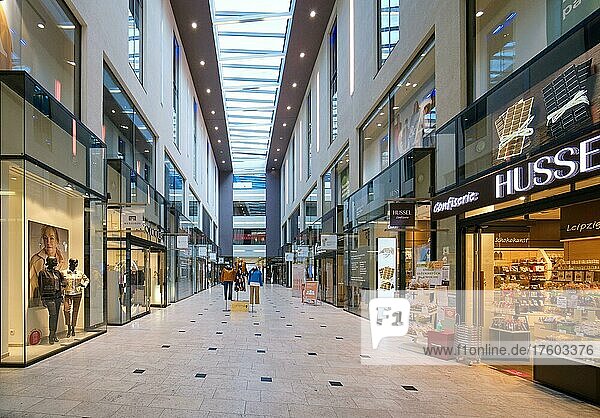 Interior  Shopping arcade Messehof  Leipzig  Saxony  Germany  Europe
