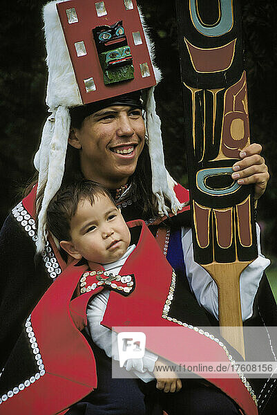 Native Tlingit Performers In Traditional Dress Sitka Ak Southeast Portrait