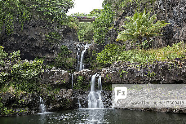 Waterfalls  Oheo Gulch  Kipahulu  Haleakala National Park  Maui  Hawaii  USA