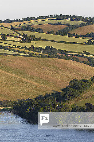Landschaft entlang des Südufers der Mündung des Flusses Teign  in der Nähe von Teignmouth  Devon  Großbritannien; Devon  England