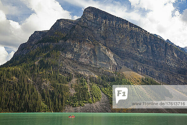 Canoeing on Lake Louise  Banff National Park  Alberta  Canada