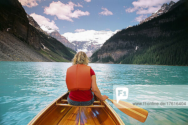 Canoeing  Lake Louise  Banff National Park  Alberta  Canada