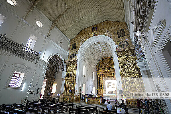 Basilica of Bom Jesus  a historic church in Old Goa  India; Old Goa  State of Goa  India