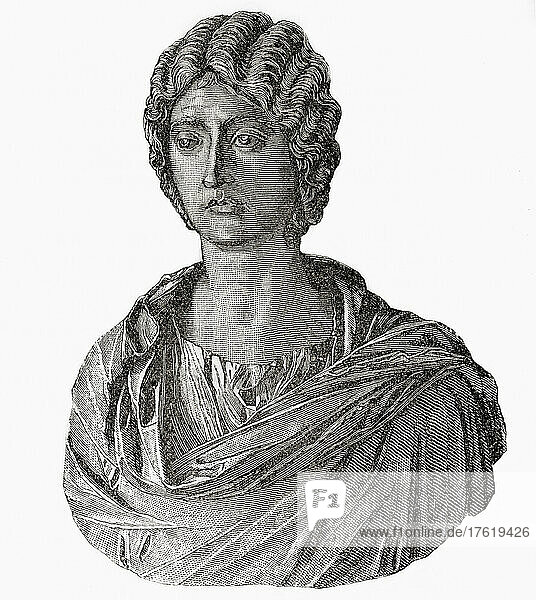 Julia Domna  c.?160 – 217 AD. Roman empress from 193 to 211 as the wife of Emperor Septimius Severus. From Cassell's Illustrated Universal History  published 1883.