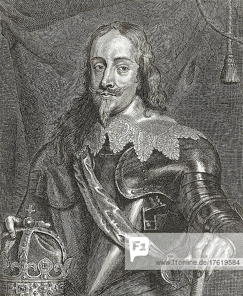 Charles I  1600-1649. King of England  Scotland and Ireland. From an engraving after a painting by Anthony van Dyck.
