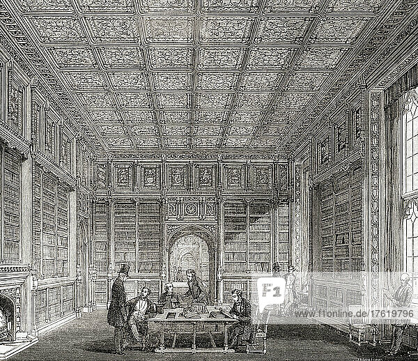 The library of the House of Lords. After a mid-19th century work by Joseph Lionel Williams.