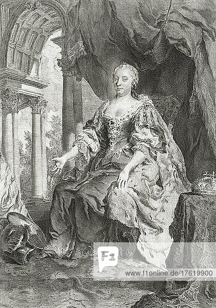 Katharina II.  Katharina die Große  1729 -1796. In Deutschland geborene Kaiserin von Russland. Nach einer Radierung von Francesco Polanzani nach einer Zeichnung von Giovanni Battista Piazzetta.