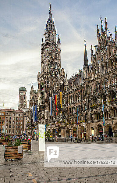 Germany  Bavaria  Munich  View of Marienplatz and New Town Hall