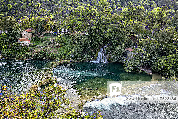 Idyllic view of Skradinski Buk waterfall  Krka National Park  Sibenik-Knin  Croatia