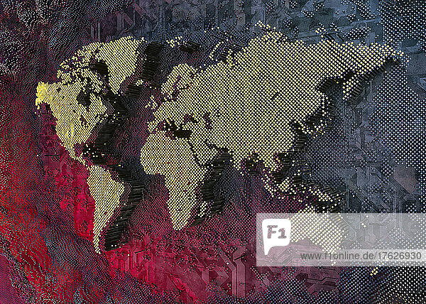 Weltkarte aus digitalen Daten