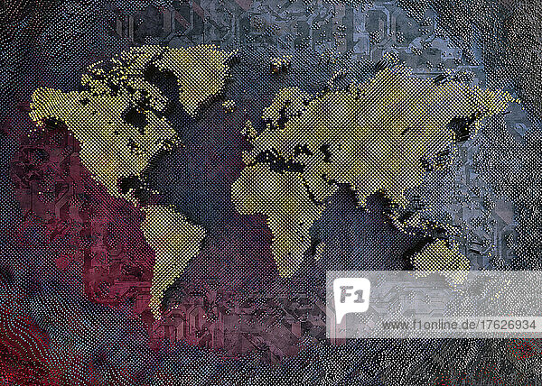 Weltkarte aus digitalen Daten