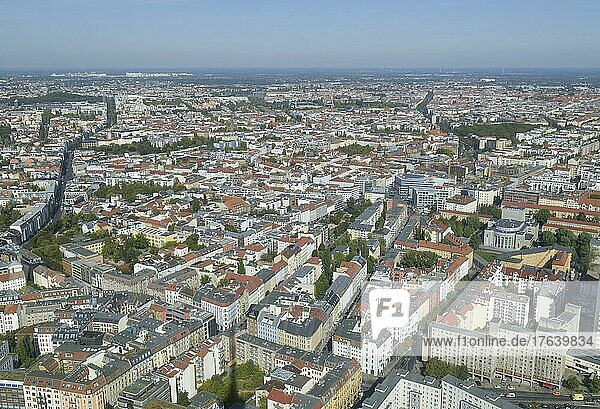 City view aerial view  Prenzlauer Berg  Mitte  Berlin  Germany  Europe