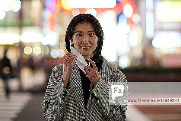 Japanese woman downtown Tokyo