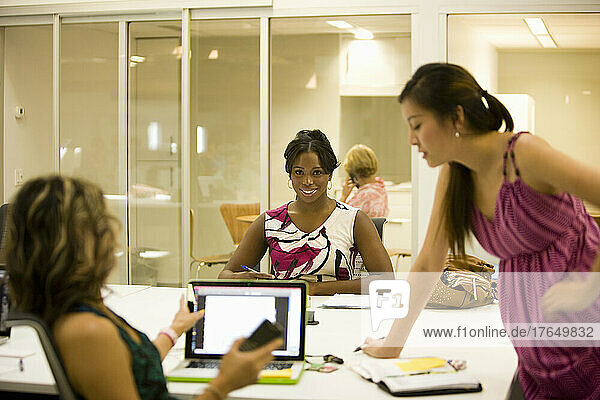 Group of women in coworking office