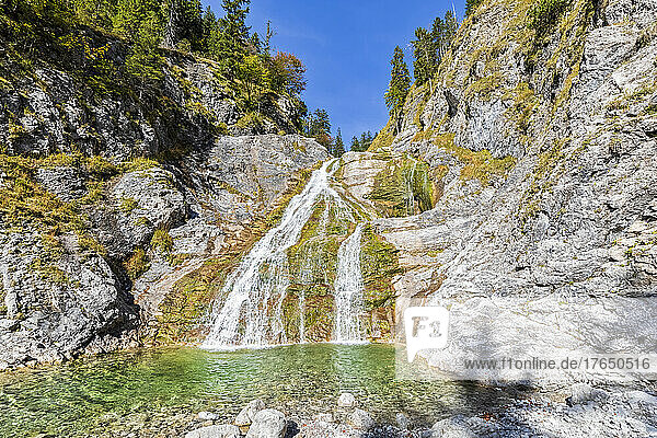 Glasbach Waterfall in Bavarian Prealps