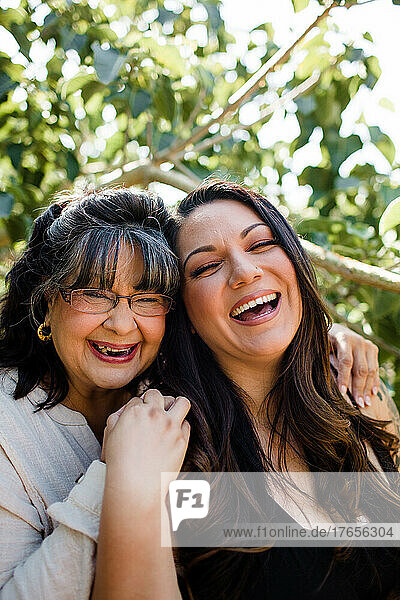 Close Up of Mother & Daughter Laughing in San Diego