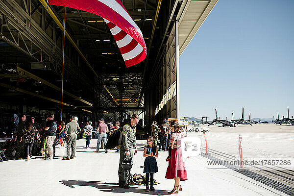 Marine Reuniting with Family at Miramar in San Diego