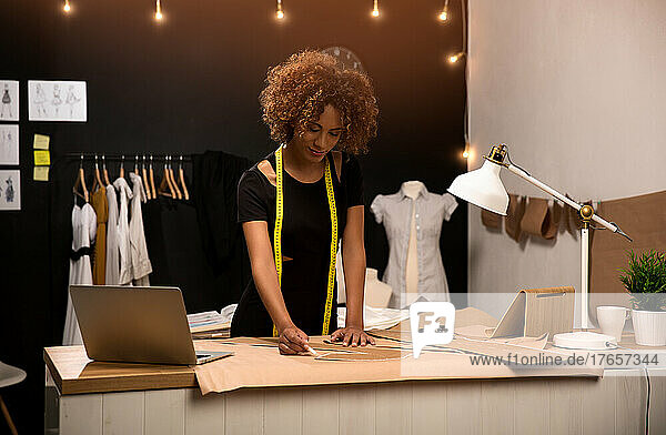 Fashion designer working on the atelier