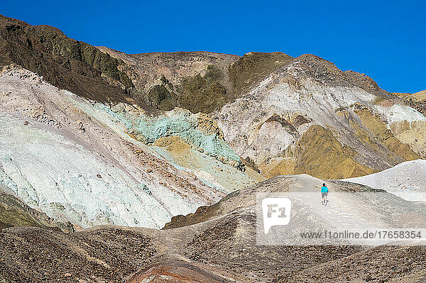 Female Hiking at Artist Palette in Death Valley National Park