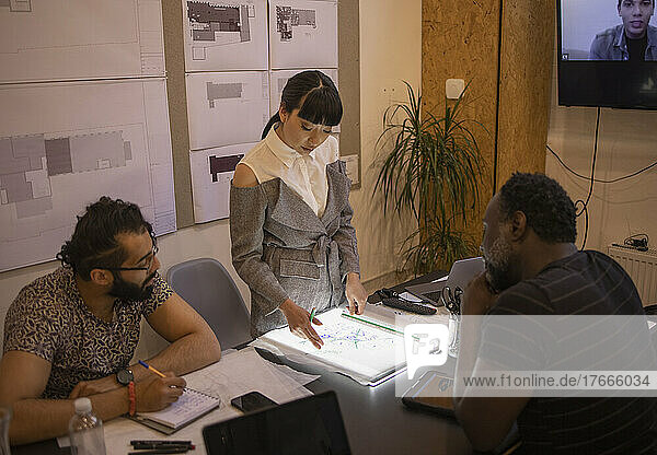 Architects planning in conference room meeting