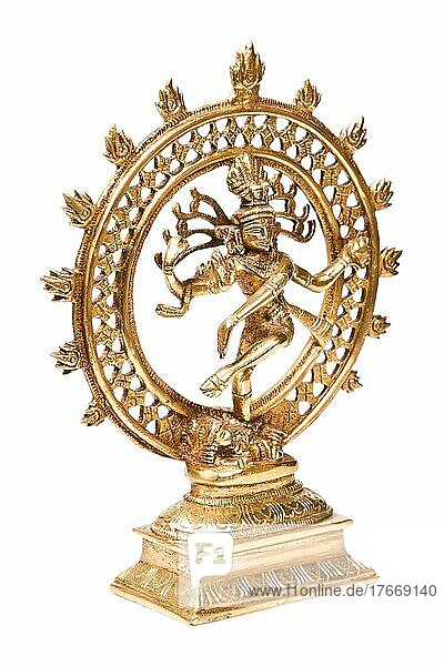 Statue of indian hindu god Shiva Nataraja  Lord of Dance before white