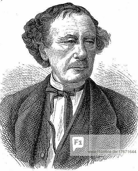 Ludwig Dessoir  Leopold Dessauer  27. Dezember (1810)  30. Dezember 1874  war ein deutscher Schauspieler  Historisch  digitale Reproduktion einer Originalvorlage aus dem 19. Jahrhundert