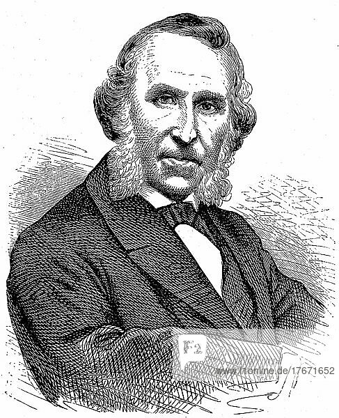 Philipp Eduard Devrient  11. August 1801  4. Oktober (1877)  war ein deutscher Schauspieler  Sänger der Stimmlage Bassbariton und Theaterleiter  Historisch  digitale Reproduktion einer Originalvorlage aus dem 19. Jahrhundert