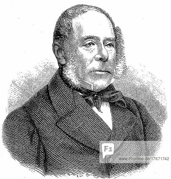 George William Frederick Villiers  4. Earl of Clarendon  12. Januar 1800  27. Juni 1870  war ein britischer Adliger  Diplomat und Politiker  Historisch  digitale Reproduktion einer Originalvorlage aus dem 19. Jahrhundert