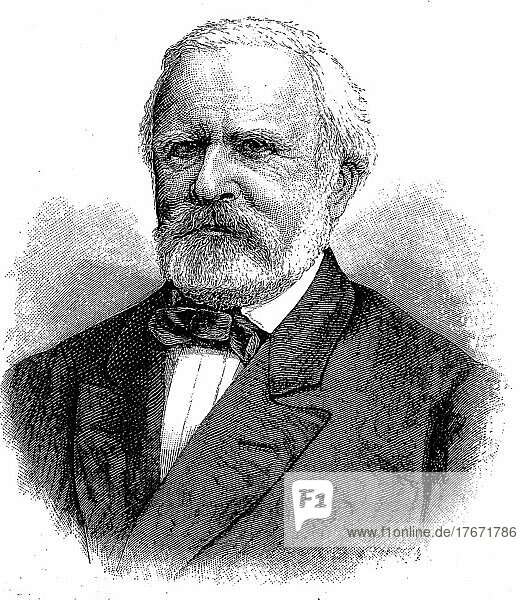 Maximilian Wolfgang Duncker  15. Oktober 1811  21. Juli 1886  war ein deutscher Historiker und Politiker  Historisch  digitale Reproduktion einer Originalvorlage aus dem 19. Jahrhundert