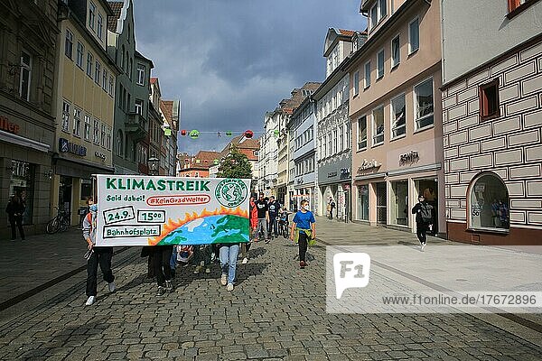 Protestors carrying a banner at Fridays for Future event in Coburg  Germany  as part of the worldwide climate strike. Coburg