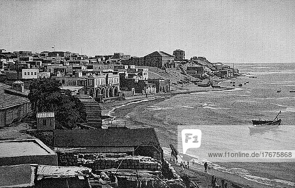 Ansicht von Jaffa  heute Tel Aviv  Israel  Foto aus 1894  Historisch  digital restaurierte Reproduktion einer Vorlage aus dem 19. Jahrhundert  genaues Datum nicht bekannt  Asien
