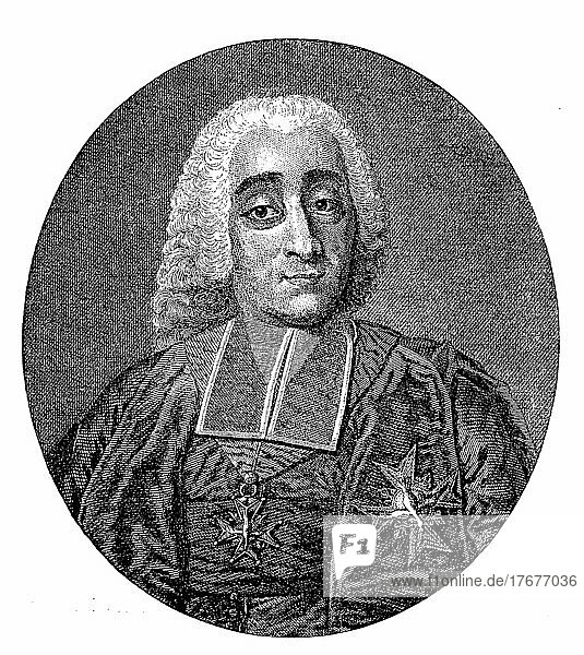 René-Nicolas-Charles-Augustin de Maupeou  25. Februar 1714  29. Juli 1792  war Kanzler von Frankreich  Historisch  digital restaurierte Reproduktion einer Vorlage aus dem 19. Jahrhundert  genaues Datum nicht bekannt