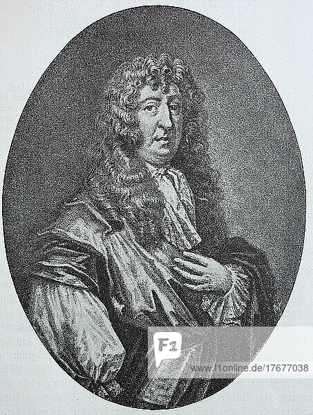 Samuel Butler  8. Februar 1612  25. September 1680  war ein englischer Dichter  Historisch  digital restaurierte Reproduktion einer Vorlage aus dem 19. Jahrhundert  genaues Datum nicht bekannt