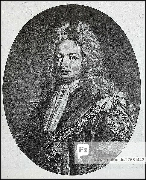 Robert Harley  1st Earl of Oxford and Earl Mortime  5 December 1661  21 May 1724  was a British politician  digitally restored reproduction of a 19th century original  exact date unknown