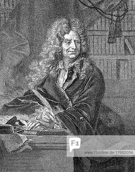 Nicolas Boileau alias Despreaux or Boileau-Despreaux  1 November 1636  13 March 1711  was a French author  Historical  digitally restored reproduction of a 19th century original  original date unknown