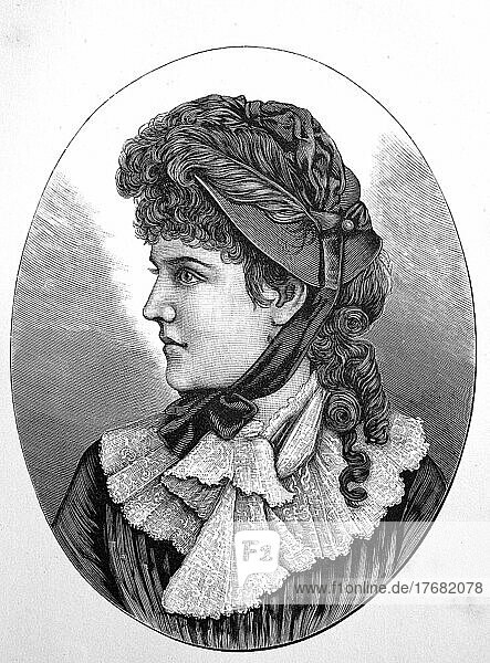 Young woman from New York  USA  about 1850  young woman from New York  North America  ca 1850  historical  digitally improved reproduction of an original from the 19th century  digital reproduction of an original from the 19th century  North America