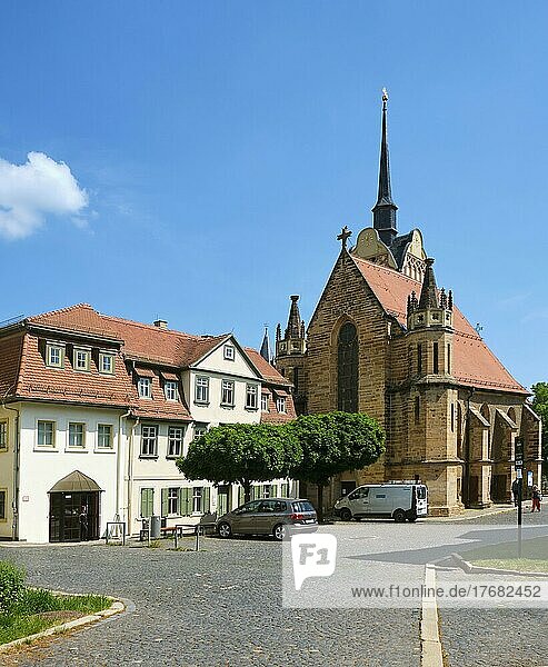Otto Dix Haus und Kirche St. Marien  Mohrenplatz  Gera  Thüringen  Deutschland  Europa