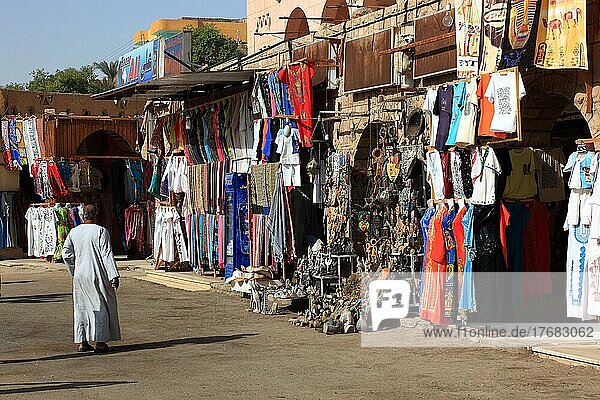 Souvenir shops in Aswan  Upper Egypt  Egypt  Africa