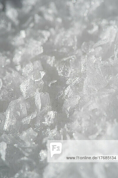 Extreme close up white sea salt flakes
