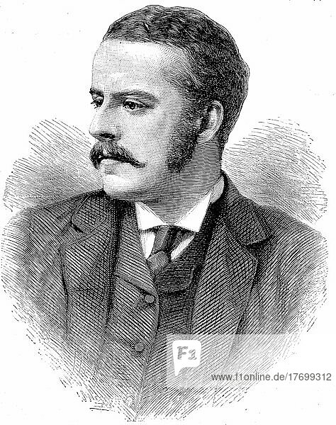 Alexander William George Duff  1st Duke of Fife  1849 -1912  Historisch  digital restaurierte Reproduktion einer Vorlage aus dem 19. Jahrhundert