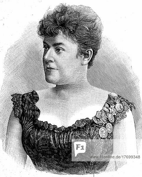 Therese Malten war der Künstlername von Therese Müller  21. Juni 1855  2. Januar 1930  eine bekannte deutsche dramatische Sopransängerin  Historisch  digital restaurierte Reproduktion einer Vorlage aus dem 19. Jahrhundert
