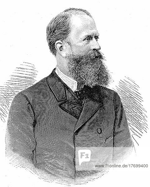 Hans Hermann Freiherr von Berlepsch  30. März 1843  2. Juni 1926  waren ein deutscher Verwaltungs Jurist  Politiker und Sozialreformer in dem Königreich Preußen  Historisch  digital restaurierte Reproduktion einer Vorlage aus dem 19. Jahrhundert