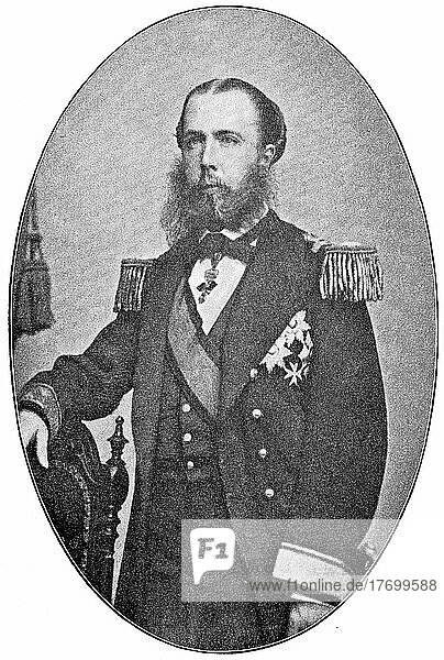 Archduke Ferdinand Maximilian Joseph Maria of Austria  1832  1867  Emperor of Mexico  Historical  digitally restored reproduction of a 19th century original  exact date unknown