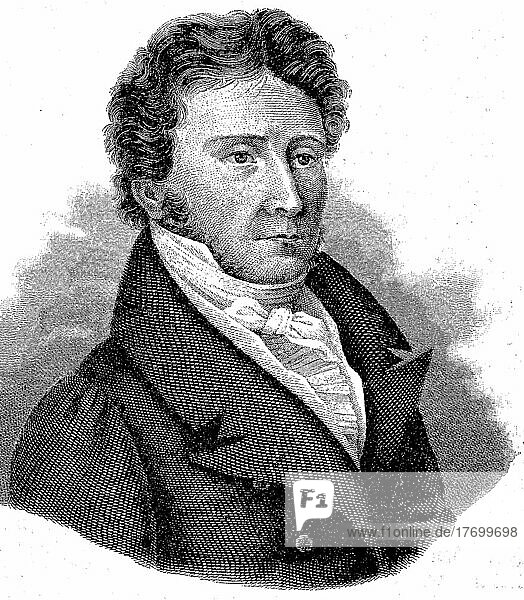 Karl Wenzeslaus Rodecker von Rotteck  18 July 1775  26 November 1840  a German statesman  historian and liberal politician  Historical  digitally restored reproduction of a 19th century original