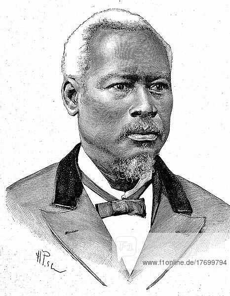 Louis Mondestin Florvil Hyppolite  the President of Haiti  17 October 1889  24 March 1896  Historical  digitally restored reproduction of a 19th century original