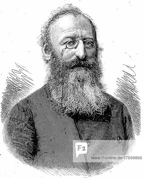 Ludwig Anzengruber  29. November 1839  10. Dezember 1889 war ein österreichischer Dramatiker  Schriftsteller und Dichter  Historisch  digital restaurierte Reproduktion einer Vorlage aus dem 19. Jahrhundert