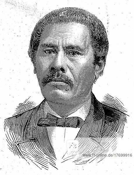 Susuga Malietoa Laupepa  1841-1898  war der Herrscher von Samoa im späten 19. Jahrhundert  Historisch  digital restaurierte Reproduktion einer Vorlage aus dem 19. Jahrhundert  genaues Datum unbekannt