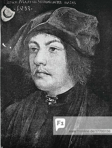 Martin Schongauer  known in Italy as Bel Martino or Martino dAnversa  was a German engraver and painter  Historical  digitally restored reproduction of a 19th century original
